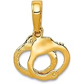 JewelryWeb 10k Gold Handcuffs Pendant Necklace 15x11mm Wide Pendant for Women