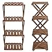 Sunnyglade 4-Tier Foldable Flower Rack Plant Stand Wood Shelf Multipurpose Utility Storage Rack Books Picture Frames Shelves for Yard Garden Patio Balcony Bedroom Brown