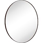TEHOME 30 inch Oil Rubbed Bronze Round Mirror Dark Bronze Circle Wall Mounted Mirror Circular Round Mirror for Bathroom Vanit