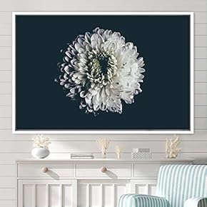 signwin Framed Canvas Wall Art White Flower Portrait...