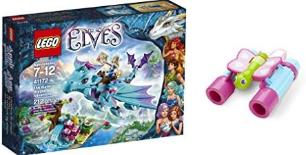 LEGO Elves The Water Dragon Adventure 212 Pcs &amp; free Gifts Sunny Patch Bixie Butterfly Binoculars (Colors may vary) Toys