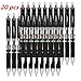Caliart Retractable Gel Ink Rollerball Pens Black Gel Pens Medium Ballpoint Pens for Smooth Writing with Comfort Grip, 20 Count(0.7 mm)