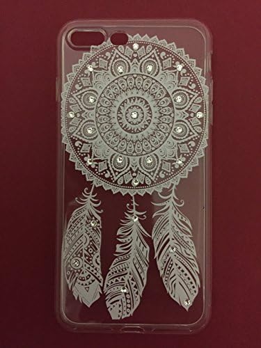 Handmade iPhone 7 Plus Case with Crystals, TPU Transparent Dream Catcher iPhone 7 plus 5.5" Case with Crystals Swarovski