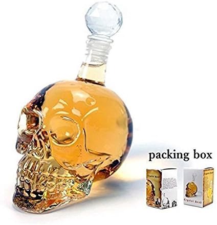 Crystal Skull Head Vodka Bottle Creative Gothic Wine Vodka Decanter (transparence, 350ML)