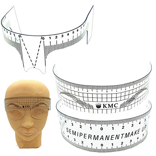 Moyishi 3PCS Eyebrow Tattoo Measure Ruler Grooming Stencil Shaper Ruler Measure Tool Makeup Reusable Set (#2)