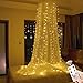 TOFU 300 LED Window Curtain String Light Wedding Party Home Garden Bedroom Outdoor Indoor Wall Decorations, Warm White