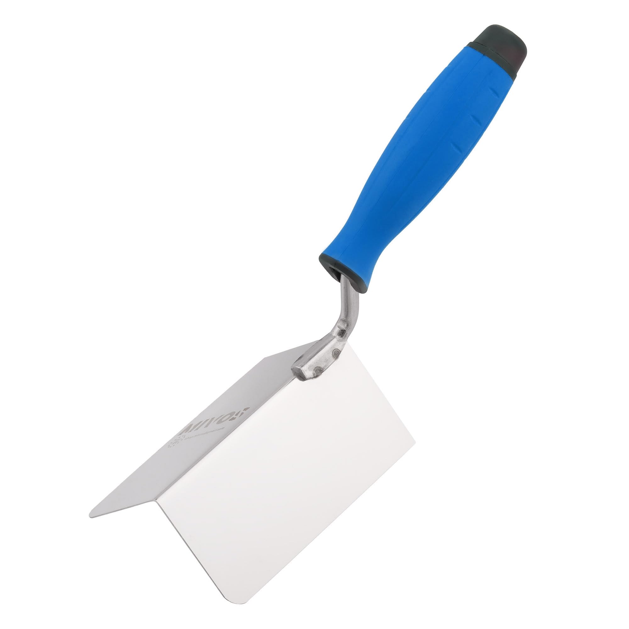 Mivos Stainless Steel Outer Corner Trowel 120 x 60 mm - Corner Trowel Rustproof - Outside Edge Trowel with Soft Grip - Corner Spatula 90° Angle - Corner Trowel - Blue - Made in EU