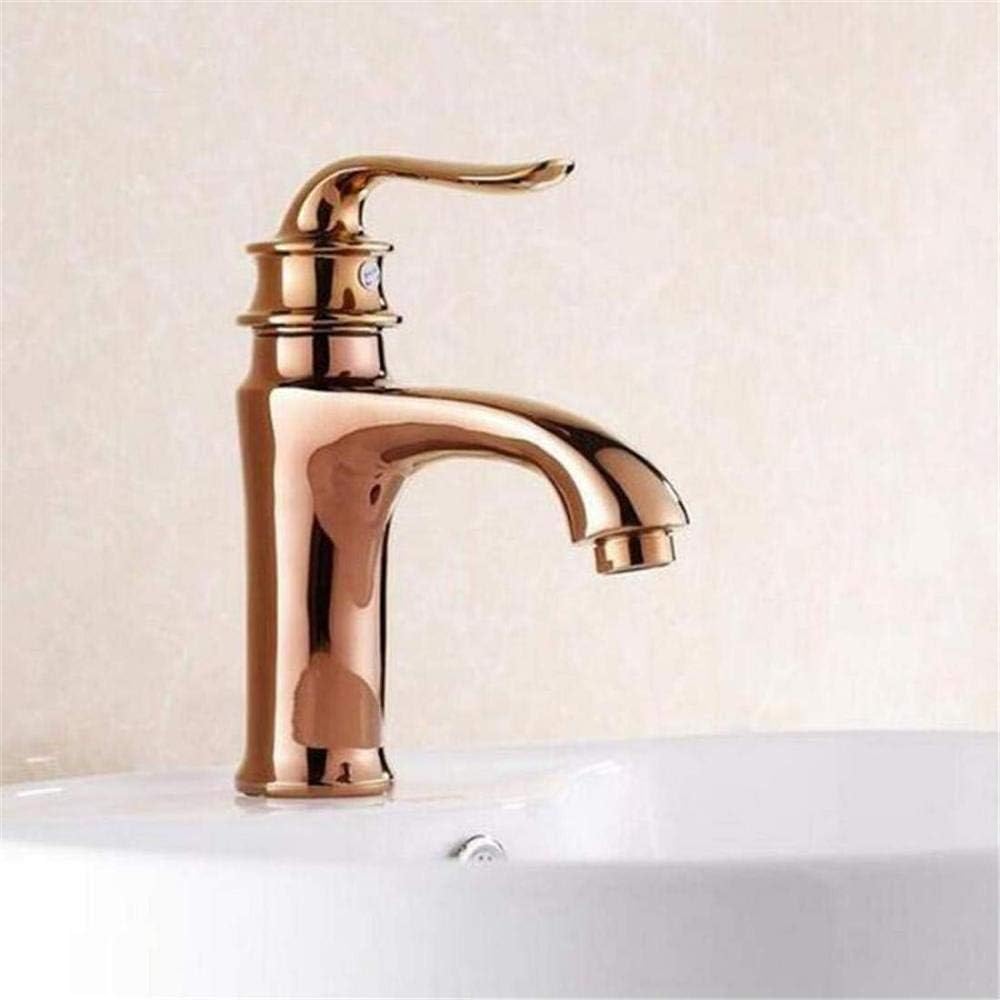 Grifo de cocina de latón cromado caliente y frío Grifería de oro rosa