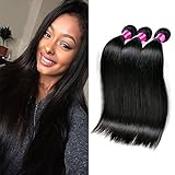Queen Plus Hair 7a Unprocessed Brazilian Virgin Human Hair 3 Bundles Mixed Size Length Straight Weave Hair