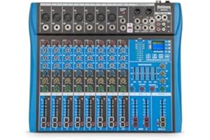 BEKBOES Professional Audio Mixer, 8 Channel, Input 48V Phantom Power Stereo Digital USB Bluetooth MP3 Computer Input, Build-in 16 Effect DSP, for Recording, Live Streaming, Podcasting MG80S
