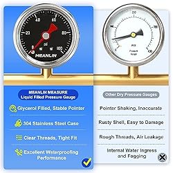 MEANLIN MEASURE 0~100Psi Stainless Steel 1/8" NPT