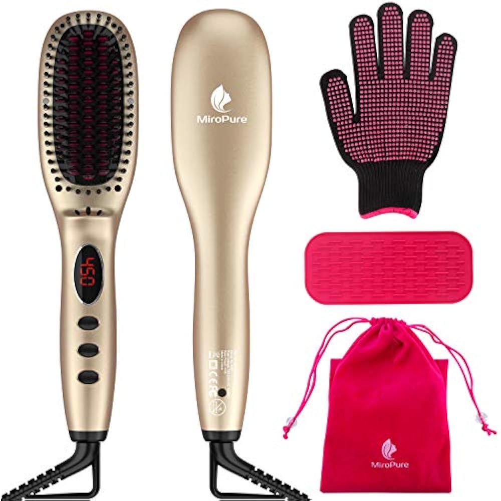 Hair Straightener Brush With Ionic Generator By MiroPure, 30s Fast MCH
