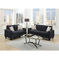 Poundex F6903 Sectional Set, Black