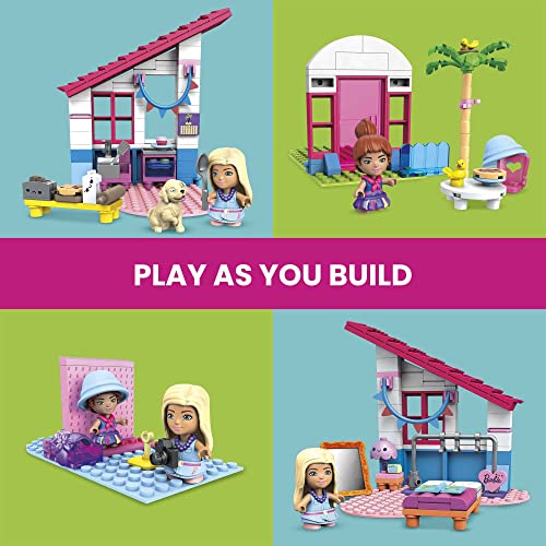 MEGA Barbie Building Toys Playset, Malibu Dream House with 303 Pieces