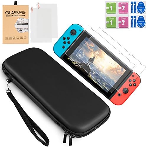 Nintendo Switch Carrying Cases + 2PCS Nintendo Switch Tempered Glass Screen Protector By VANFIT