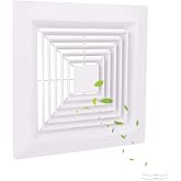 TIHCXNY 1-Piece(12"x12"Inches) Bathroom Exhaust Fan Cover with Spring, Square Ceiling or Wall Mounted Exhaust Fan, Ceiling Fan, Grille, Air Diffuser, Diverter Ventilation Hood, Replacement Accessories