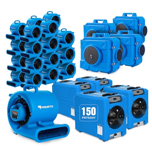 MOUNTO Water Damage Restoration Combo Package Deals (24xAir Mover, 4x Air Scrubber, 4x LGR Dehumidifiers)