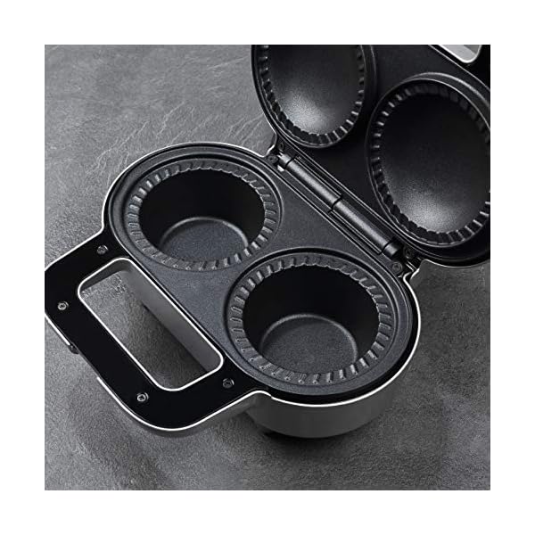 Giles-Posner-EK4082G-Non-Stick-Deep-Fill-Pie-Maker-900-W-Bake-Authentic-British-Pies-Easy-to-Clean-Lock-Latch-Design-Silver Giles & Posner EK4082G Double Deep-Fill Non-Stick Pie Maker, Electric XL Twin Pie Machine, Makes Pies 9cm in Diameter…