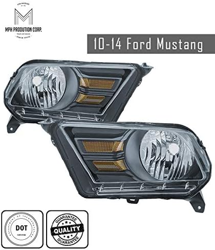 MPH 2010-2014 Ford Mustang AMBK OEM Driver & Passenger Replacement Headlights Lamps Assembly