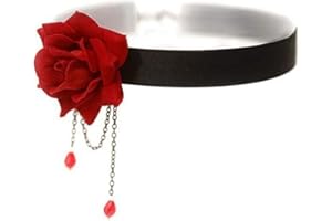 ericotry Elegant Retro Rose Flower Collarbone Chain Clavicle Necklace Gothic Lolita Black Lace Collar Choker Ornament Wedding Halloween Accessories