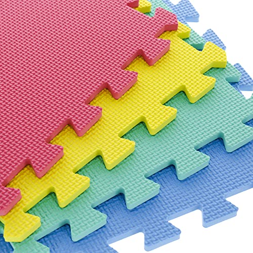 Foam Flooring Tiles Interlocking EVA Foam Padding NonToxic 8Piece Play Mat for Toddlers