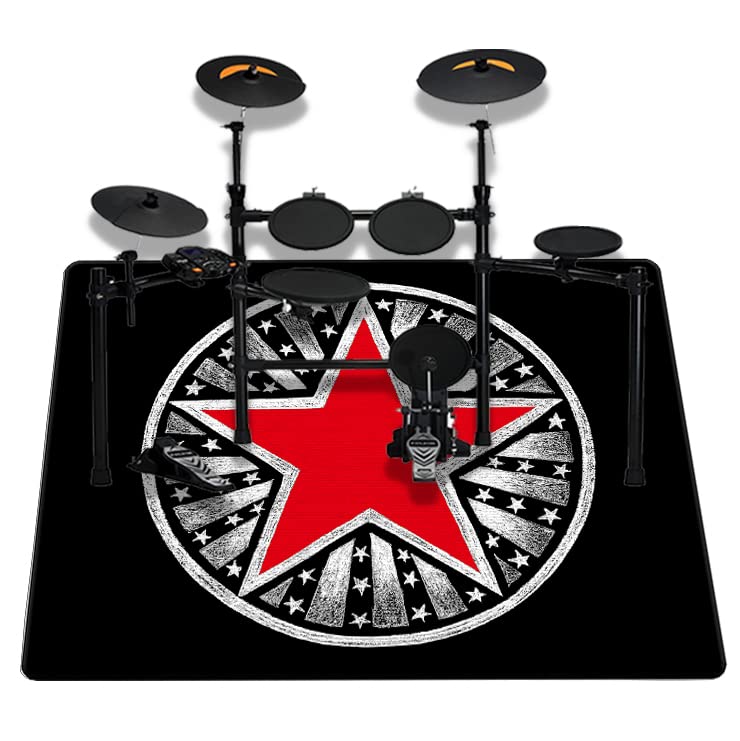 PRIHALF Drum Rug, Drum Set Carpet,Bedroom Living Room Decor,Soundproof