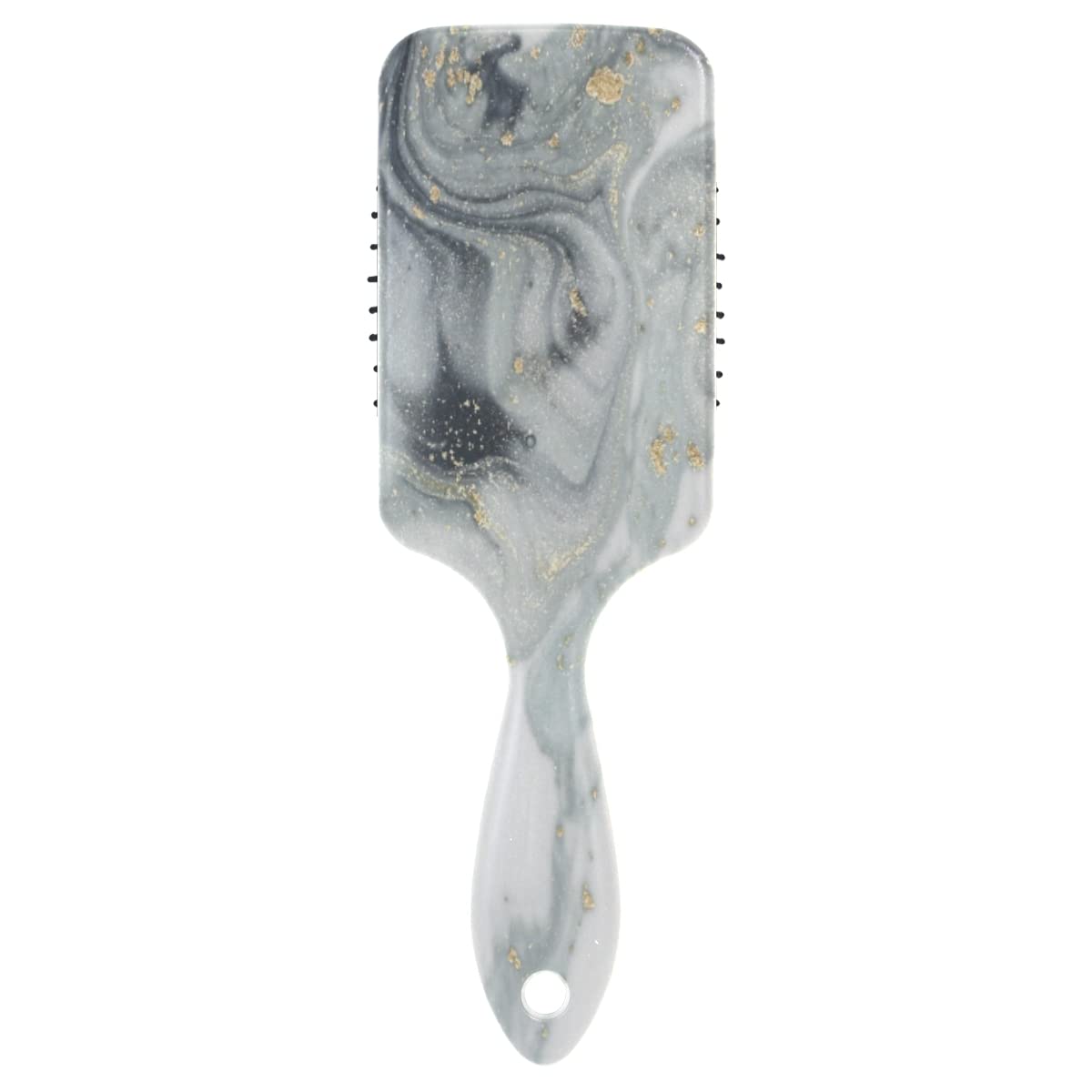 Hair Brush Gray Marble Print Paddle Brush Wire Hair Brush Travel Soft Hair Brush Comb for Fine Hair for Girl Women