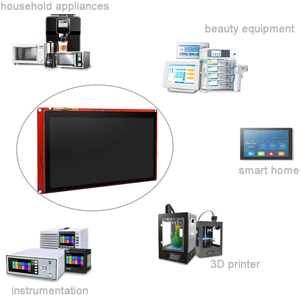 DIYmalls Nextion 5″ Intelligentes HMI Display – Kapazitiver Touch, 800×480, Mit Gehäuse, Für Arduino/ESP32 (NX8048P050-011C-Y)