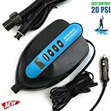 Seamax SUP Electric Air Pump for Inflatable Paddle Board, Max 20 PSI, Additional Fittings Included, Pro Edition Built in Temperature Sensor and Voltage Meter