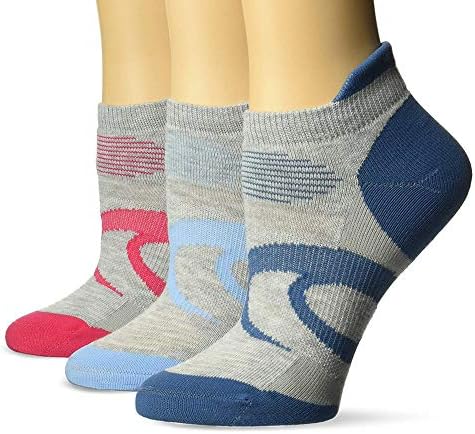 ASICS Women's Intensity Single Tab Running Socks Heather Grey Assorted S Bundle (6 Pairs)