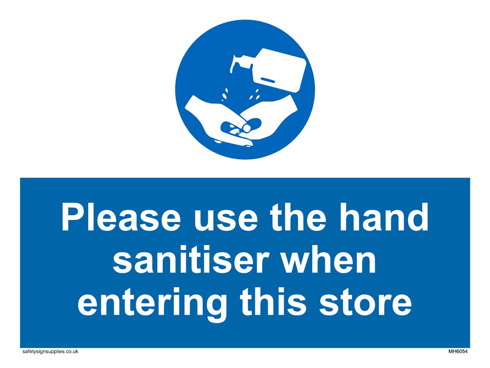 Pack of five - Please use the hand sanitizer when entering this store Sign - 200x150mm - A5L