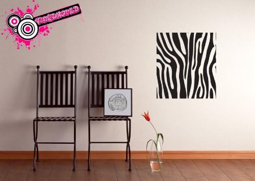 Vinylworld Zebra Print Square vinyl wall art decal sticker (BLACK)
