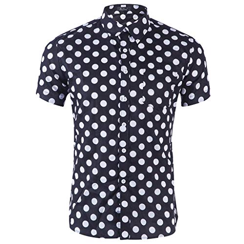 Floral Print Slim Fit Button Down Shirt Men Long Sleeve Casual Blouse