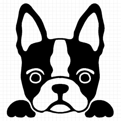 Amazon フレンチブルドッグ シルエット のぞき見犬ステッカー メタリック銀 シルバー 小 縦横 4cm 4cm 4枚セット シール ステッカー 文房具 オフィス用品