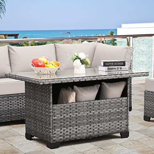 Rattaner Outside Patio Table 46 Inches Outdoor Coffee Table with