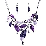 On The Journey Leaf Lariat Y-Necklace Chain Necklace Earrings Jewelry Set