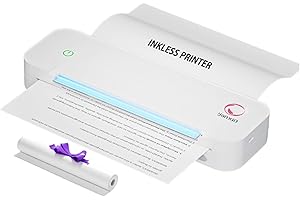 yanxio Portable Printer, Portable Printers Wireless for Travel, Inkless-Thermal-Small-Printer, Support A4&A5 & 8.5 x 11inch Thermal Papers, Support iOS, Android, Windows.