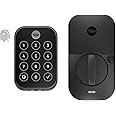 Yale Assure Lock 2 Touch Deadbolt, Black Suede Keyless Entry Door Lock with Touch Digital Keypad and Fingerprint Scanner, (No Wi-Fi), YRD450-F-BLE-BSP