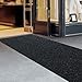 iCustomRug Spartan Weather Warrior Indoor/Outdoor Utility Ribbed Carpet Runner with Non-Slip Thermoplastic Rubber Backing, 3ft X 10ft in Black