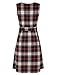 Laksmi Womens Sleeveless A Line V Neck Classy Vintage Print Casual Swing Dress with Belt