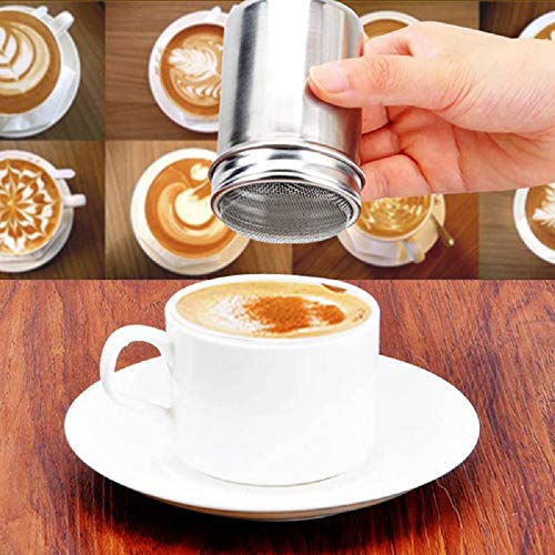2er-Pack Edelstahl-Pulverstreuer, Schokoladenstreuer, Bagger, Kaffeekakaobagger mit feinmaschigem Deckel, Power-Dose zum… – Bild 5