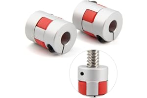 Yeebyee 8mm to 8mm Bore Aluminium Plum Flexible Shaft Coupling Servo Stepper Motor Jaw D20xL25 Connector Flexible Shaft Couplers for 3D Printer/CNC Machine/DIY Encoder, 2pcs/Pack (8mmx8mm)