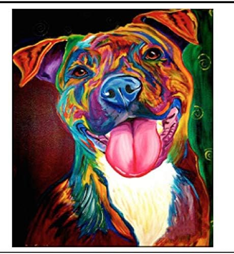 Diy 5D Diamond Painting by Number Kits, Full Drill Crystal Rhinestone Pictures Arts Craft for Home Wall Decor Gift, Dog(No Frame)