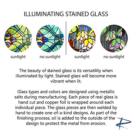 image for River of Goods Bird Lover 9.5 Inch High Stained Glass Window Panel Sun