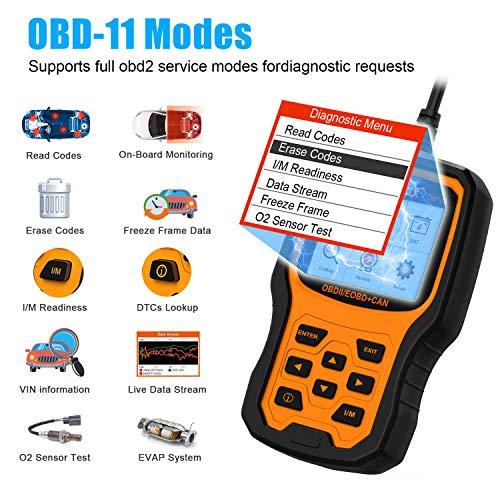 AUTOPHIX Gold one size OBD2 Scanner OM129 Auto Vehicle Automotive OBDII Check Engine Light Error Code Reader Car Diagnostic Tool with Battery Voltage Test-Orange - Thumbnail 3