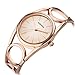 ETEVON Women’s Quartz Rose Gold Wrist Watch with Simple Dial Style and Round Hollow Bracelet Water Resistant, Fashion Luxury Dress Watches for Women (Rose Gold)