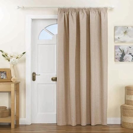 Kent Thermal Backed Door Curtain Natural 66 X 84 Amazon Co Uk