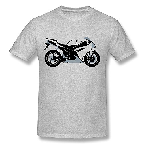 Yamaha R1 V2 Tee Shirt Madoling Poly Cotton Blend Men Short Sleeve T-shirt X-Large Gray