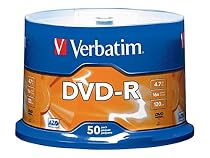 Verbatim 4.7GB up to 16x Branded Recordable Disc AZO DVD-R 50-Disc Spindle 95101