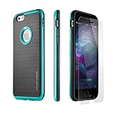 iPhone 6 Case, iPhone 6s Case PowerMoxieÂ [SLIM DURABLE DESIGN] with Tempered Glass Screen Protector heavy duty Cover for iPhone 6/6s - Teal Black